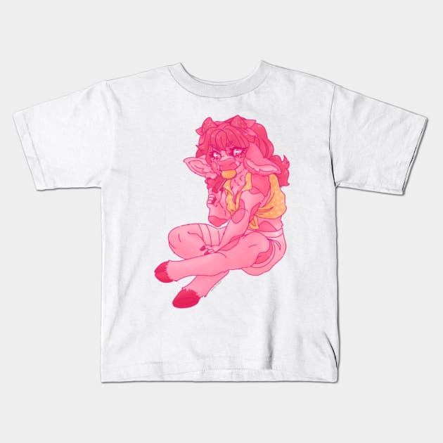 Summer Strawberry Cow Kids T-Shirt by paperstarzz